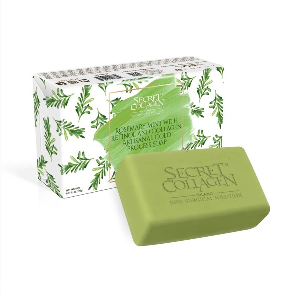 MSRP $99 SECRET COLLAGEN Rosemary Mint with Retinol and Collagen Soap